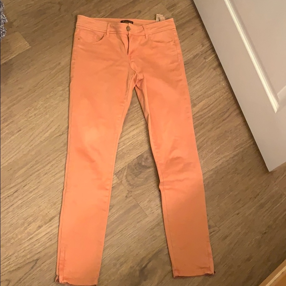Orange denim pants